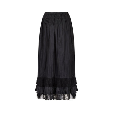 1970s Karl Lagerfeld for Chloe Black Victoriana Silk Lace Skirt
