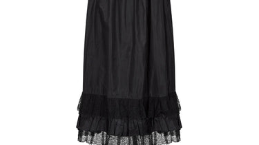 1970s Karl Lagerfeld for Chloe Black Victoriana Silk Lace Skirt