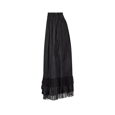 1970s Karl Lagerfeld for Chloe Black Victoriana Silk Lace Skirt