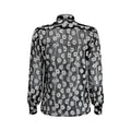 ARCHIVE - 1970s Karl Lagerfeld for Chloe Black and Silver Silk Blouse
