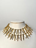1990s Kenneth Jay Lane Gold and Crystal Statement Necklace