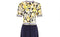 1970s Leonard Floral and Navy Silk Jersey Dress