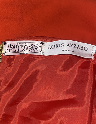 ARCHIVE - 1970s Loris Azzaro Gold Chain and Red Crepe Maxi Dress