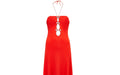 1970s Loris Azzaro Red Keyhole Halterneck Dress