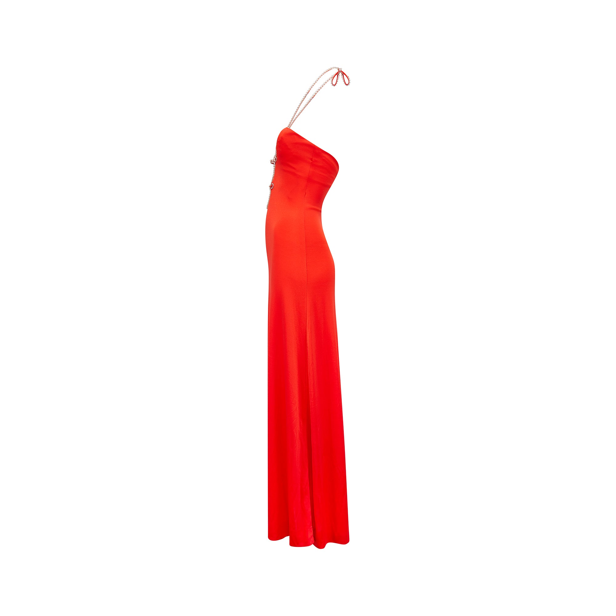 1970s Loris Azzaro Red Keyhole Halterneck Dress