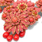 1990s Stanley Hagler Faux Coral Earring and Necklace Set