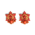 1990s Stanley Hagler Faux Coral Earring and Necklace Set