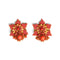 1990s Stanley Hagler Faux Coral Earring and Necklace Set