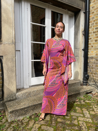ARCHIVE - 1970s Psychedelic Angel Sleeve Dress