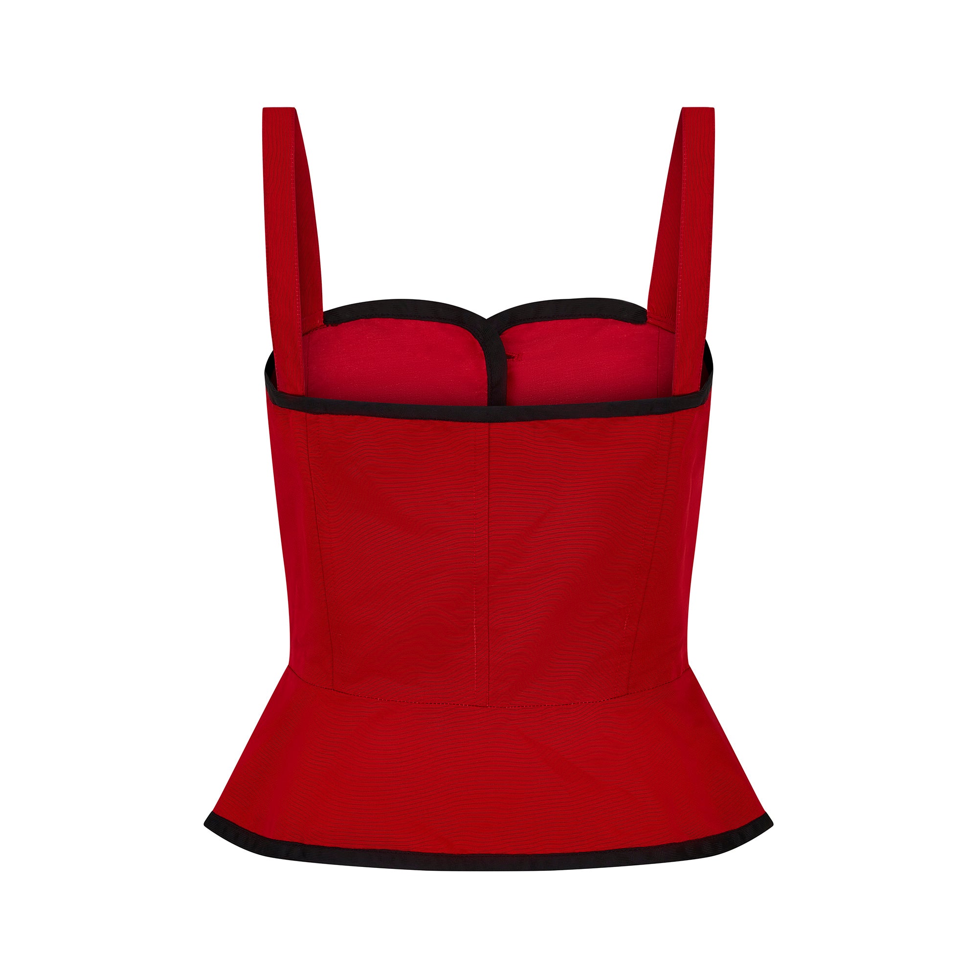 ARCHIVE - 1970s Yves Saint Laurent Red Faille Corset Top