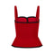 ARCHIVE - 1970s Yves Saint Laurent Red Faille Corset Top