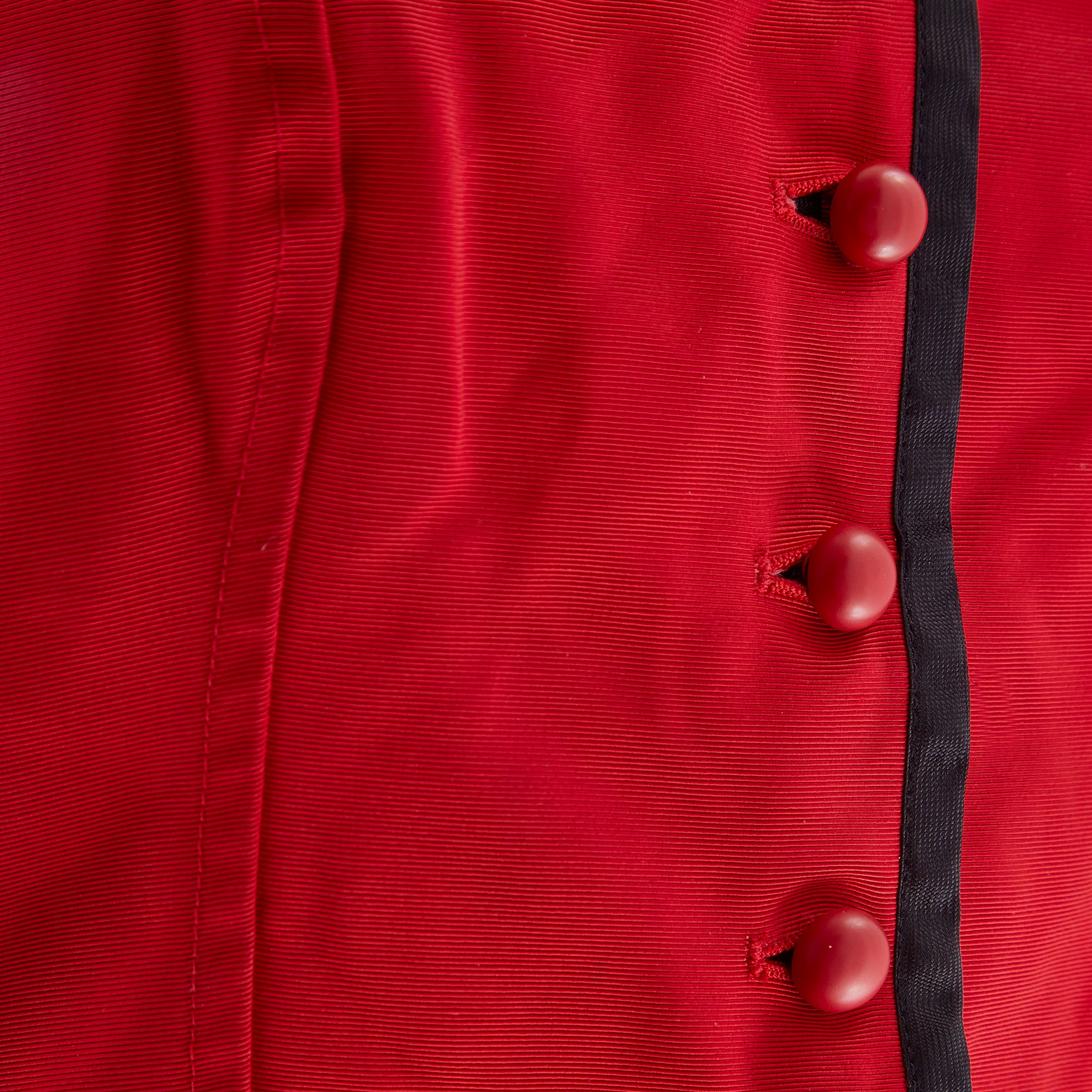 ARCHIVE - 1970s Yves Saint Laurent Red Faille Corset Top
