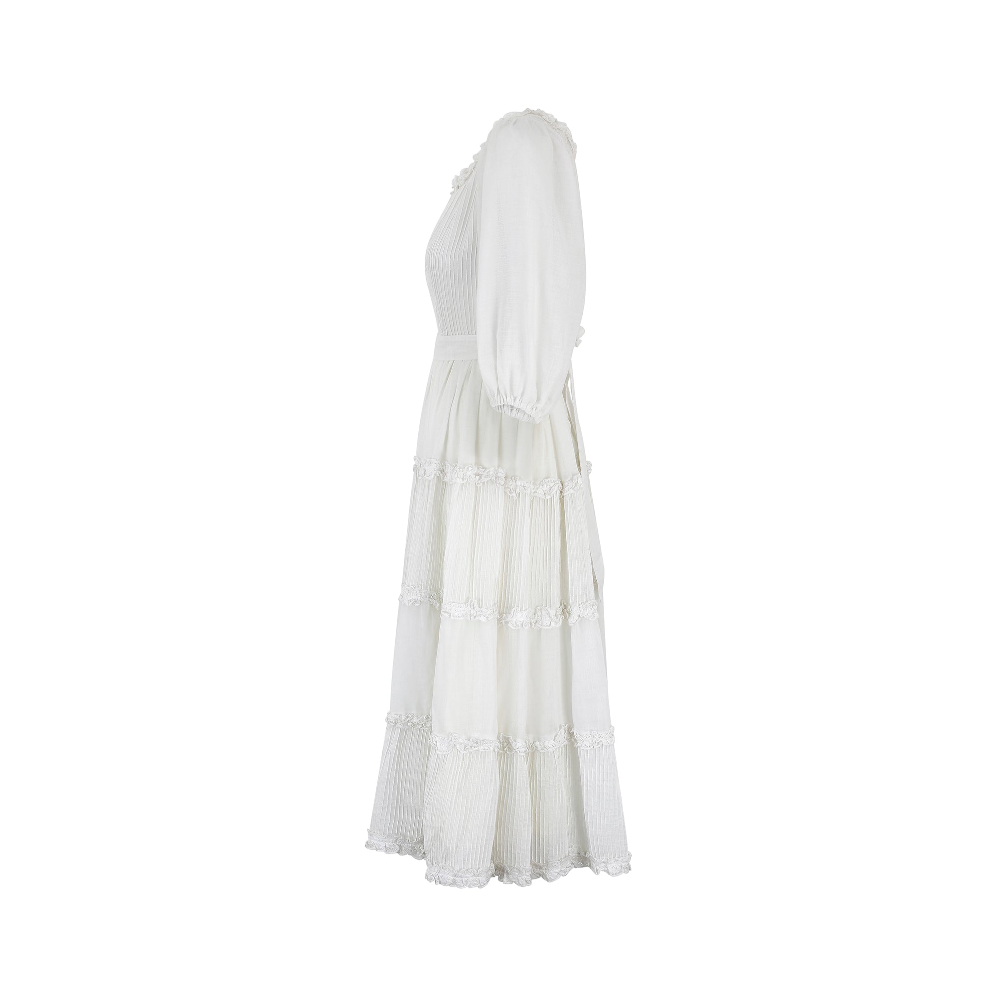 1970s Rodemex Mexican White Cotton Wedding Dress