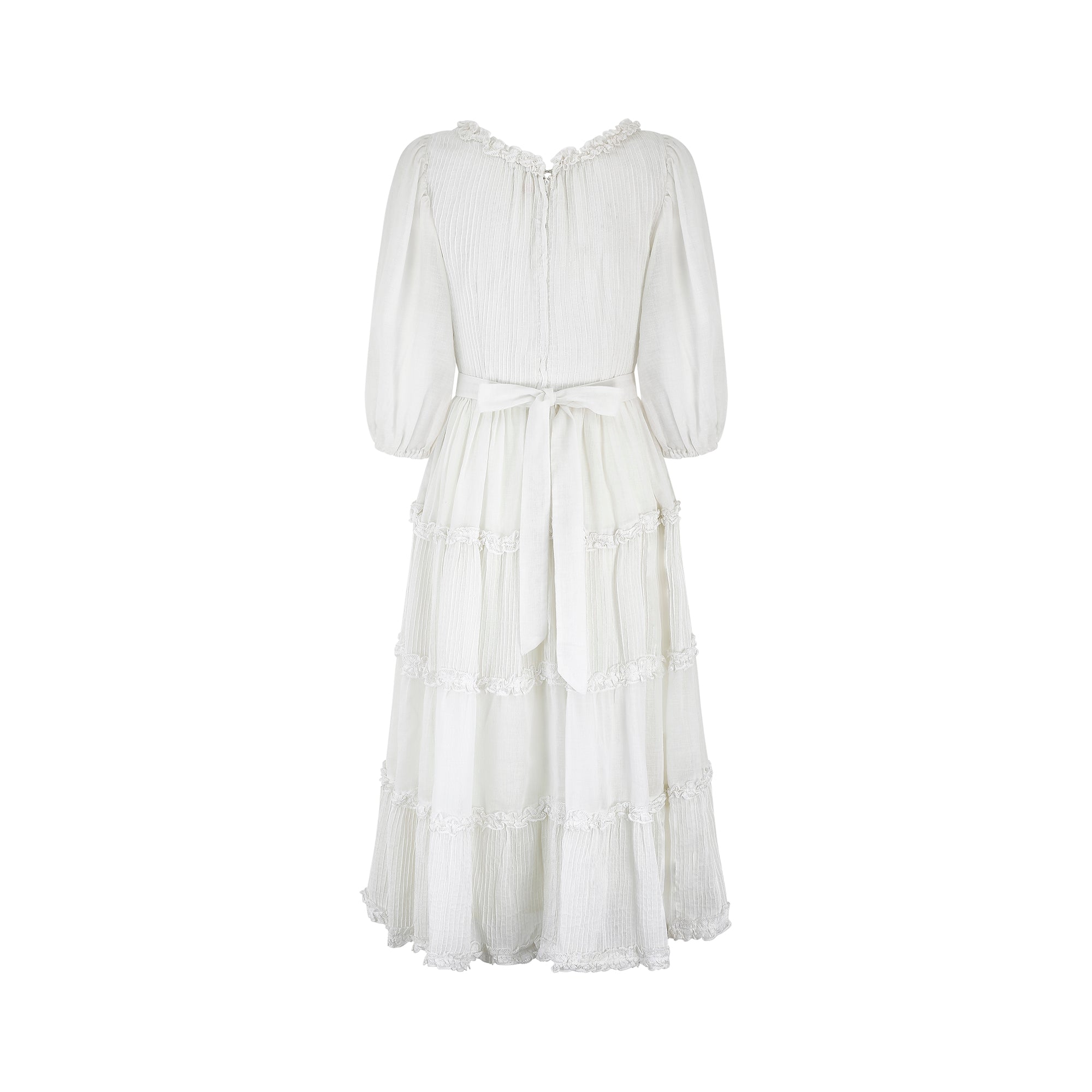 1970s Rodemex Mexican White Cotton Wedding Dress