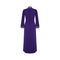 ARCHIVE - 1970s Sylvan Purple Jersey Mughal Collared Lame Trim Dress
