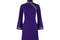 ARCHIVE - 1970s Sylvan Purple Jersey Mughal Collared Lame Trim Dress