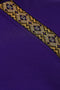 ARCHIVE - 1970s Sylvan Purple Jersey Mughal Collared Lame Trim Dress