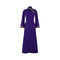 ARCHIVE - 1970s Sylvan Purple Jersey Mughal Collared Lame Trim Dress