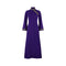 ARCHIVE - 1970s Sylvan Purple Jersey Mughal Collared Lame Trim Dress