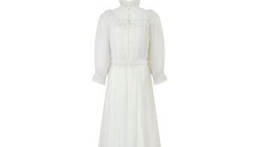 1970s Vera Mont White Georgette Maxi Dress