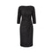 1990s Y de G Black Wool Ruched Jersey Dress
