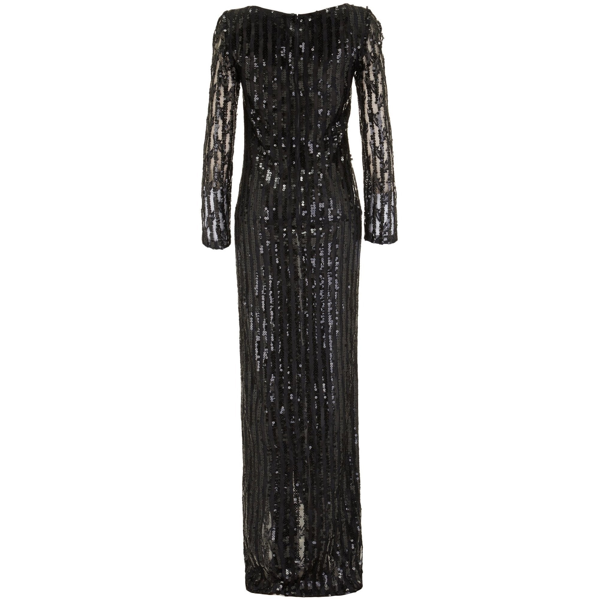 1970s Andre Laug Demi Couture Black Sequin Vintage Dress