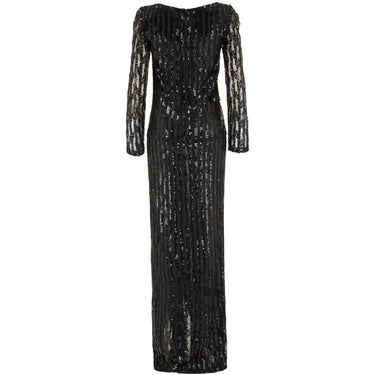 1984 Runway Documented Andre Laug Couture Black Sequin Dress