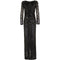 1970s Andre Laug Demi Couture Black Sequin Vintage Dress