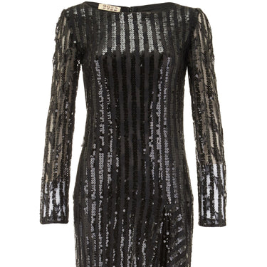 1984 Runway Documented Andre Laug Couture Black Sequin Dress