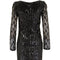 1970s Andre Laug Demi Couture Black Sequin Vintage Dress