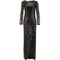 1970s Andre Laug Demi Couture Black Sequin Vintage Dress