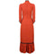 1970s Ann Reeves Boutique Orange Cotton Prairie Maxi Dress