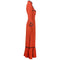 1970s Ann Reeves Boutique Orange Cotton Prairie Maxi Dress