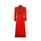1970s Ann Reeves Boutique Orange Cotton Prairie Maxi Dress