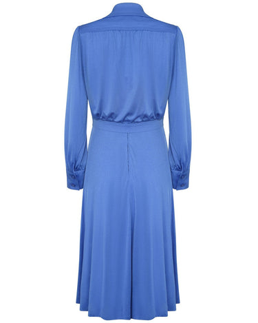 1970s Azure Blue Louis Feraud Jersey Dress with Jacket