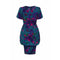 1970s Beautiful Floral Print Linen Tulip Shaped Dress