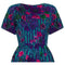 1970s Beautiful Floral Print Linen Tulip Shaped Dress