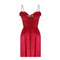 1970s Bill Tice Red Liquid Velvet Ruched Ruffle Maxi Dress