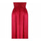1970s Bill Tice Red Liquid Velvet Ruched Ruffle Maxi Dress