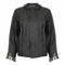 1970s Black Chiffon Ruffle Collar Blouse