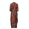 1970s Black Green and Orange Paisley Print Kaftan