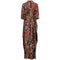 1970s Black Green and Orange Paisley Print Kaftan