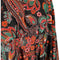 1970s Black Green and Orange Paisley Print Kaftan
