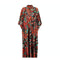 1970s Black Green and Orange Paisley Print Kaftan