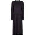 1970s Black Jersey Long Sleeve Maxi Dress