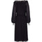 1970s Christian Dior Boutique Couture Label Black Silk Chiffon Dress