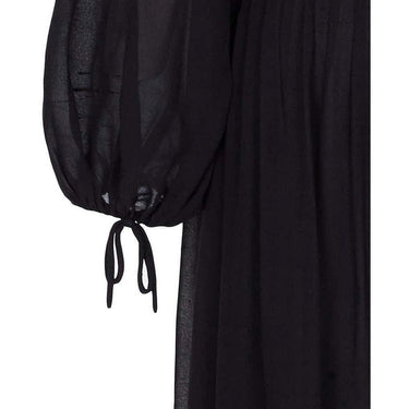ARCHIVE - 1970s Christian Dior Boutique Couture Label Black Silk Chiffon Dress