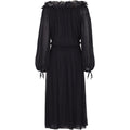 1970s Christian Dior Boutique Couture Label Black Silk Chiffon Dress