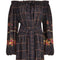 1970s Christian Dior Crepe Smock Dress With Gathered Bardot Neckline