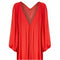 1970s Christian Dior Red Silk Chiffon Gown With Bow Detail